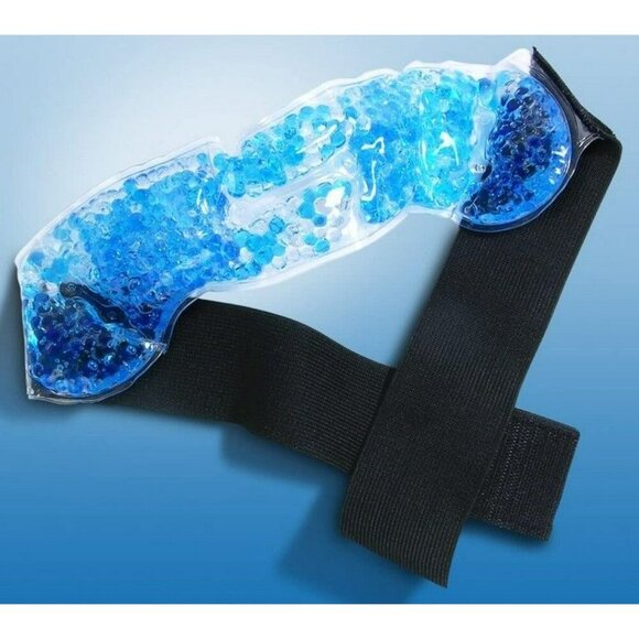 North American Wellness+ Hot/Cold Migraine Relief Wrap Adjustable Strap Gel Bead - Picture 3 of 3